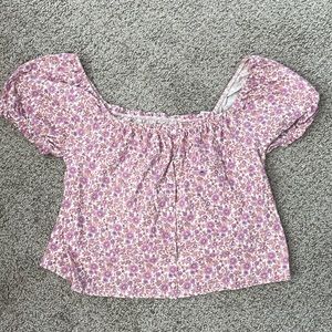 AEO Floral Off Shoulder Shirt